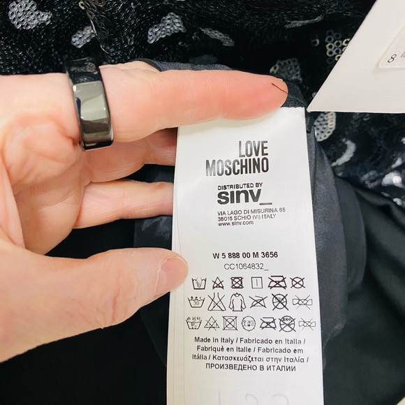 NWT Love Moschino Sequin-Embellished Cocktail Dress Size 4 - Picture 8 of 11